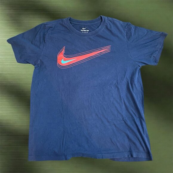 Lot Of 3 Nike Air Men’s Medium Shirts Blue Black Just Do It Orange Silver Swoosh - Picture 6 of 7